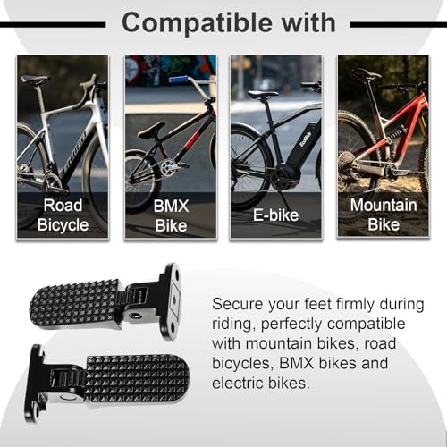 YWG Foldable Foot Pegs for Ebike, Non-Slip Aluminum Passenger Footrests |