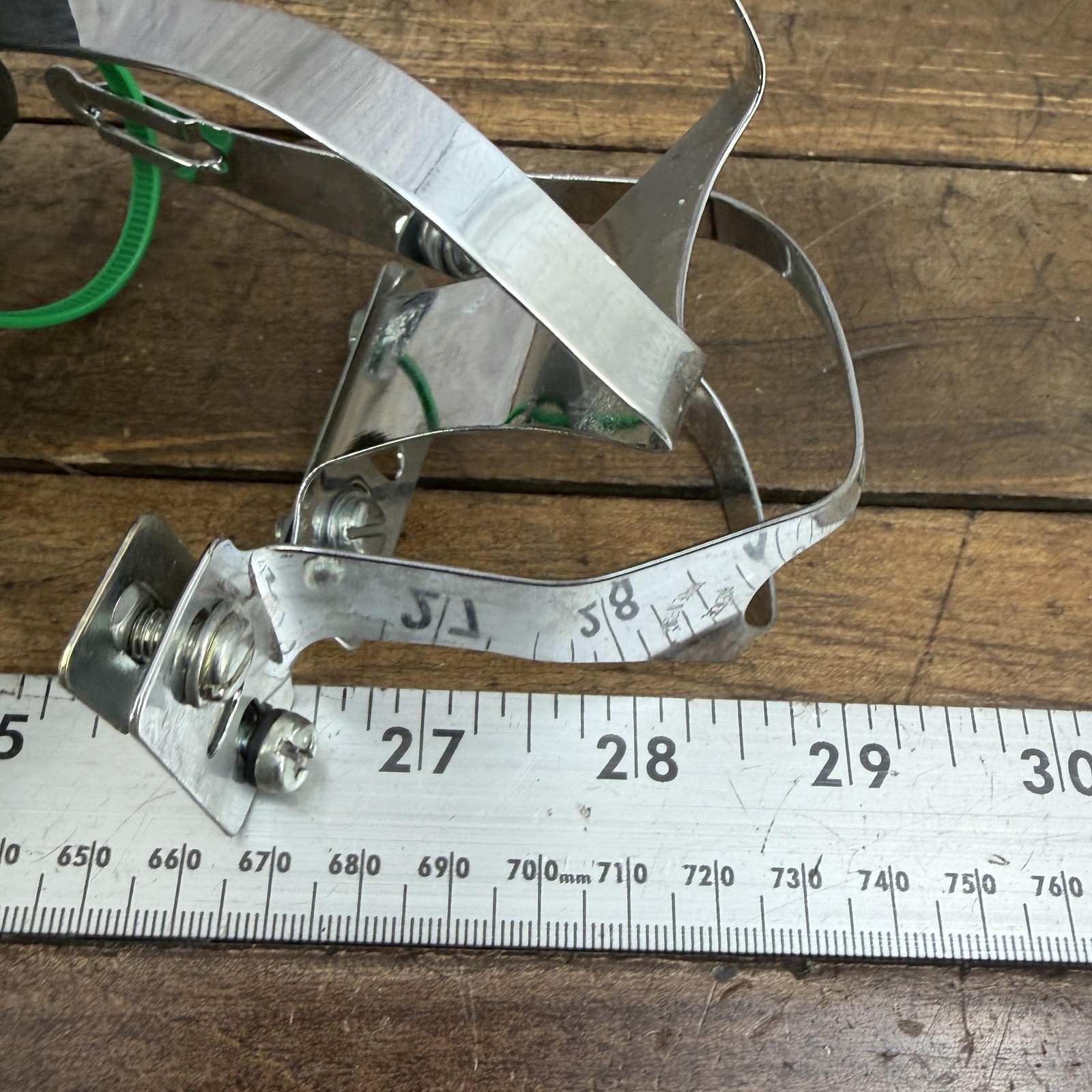 Vintage Lapize Toe Clip Pair Silver Chrome Steel Bike 70s 80s Eroica