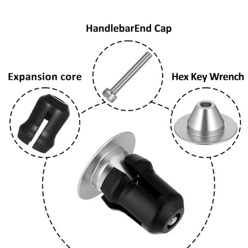Handlebar End Caps Bar End Plugs Caps, Aluminum Adjustable Bike Bar Ends
