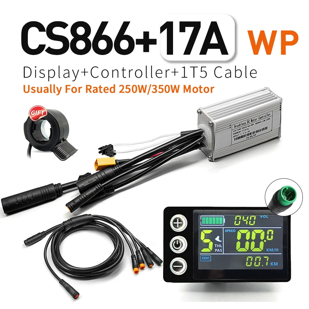 E-bike Sine Wave Controller 17A 26A 30A Three-Mode 24V/36V/48V with Display