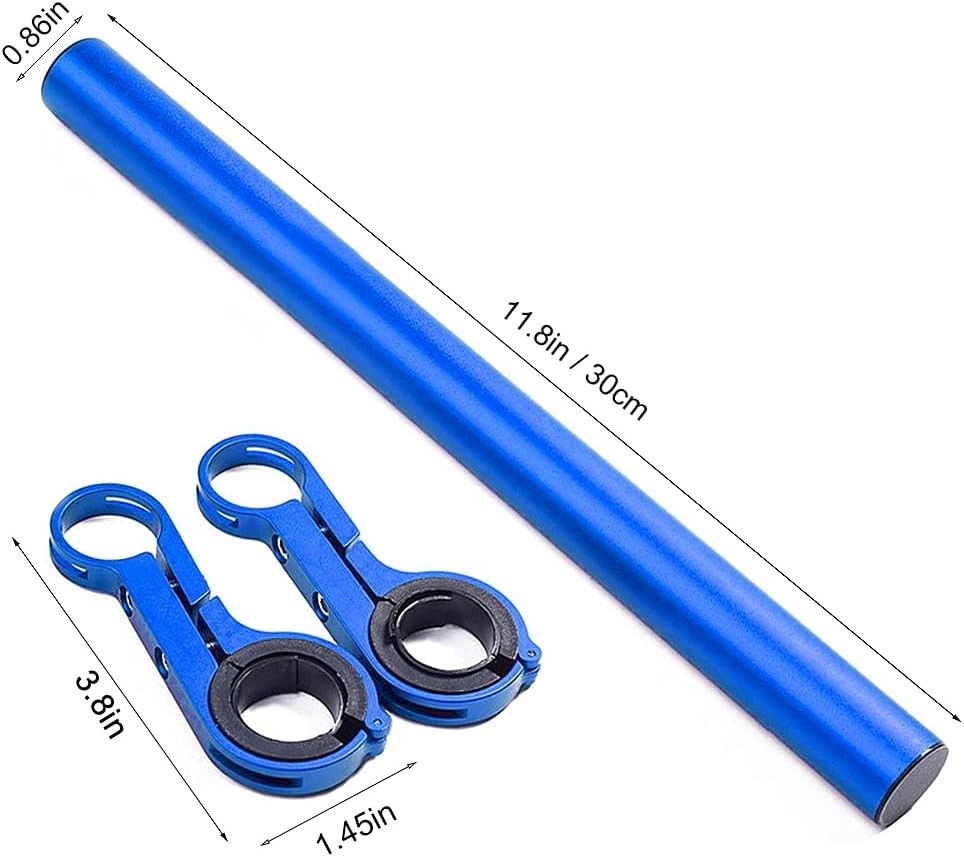 Bike Handlebar Extension Frame Aluminum Alloy 20cm Blue Mount Bracket New