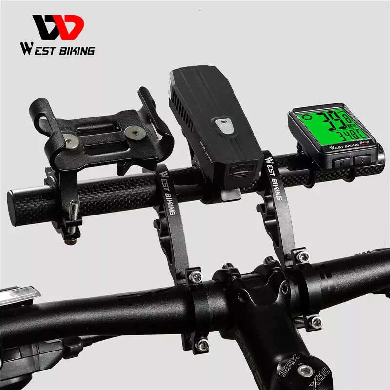 West Biking Bicycle Handlebar Extender Carbon Fiber Double Clamp Mount 18-35mm