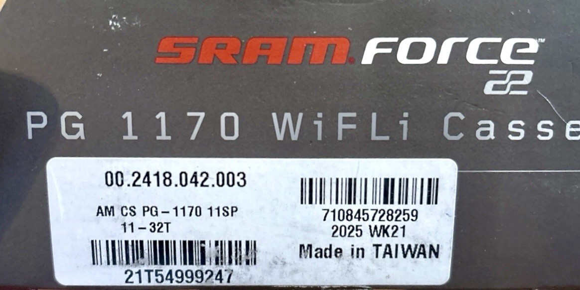 SRAM Force PG-1170 WiFli 11 Speed Cassette 1170 11-32T Gearing Gravel Road