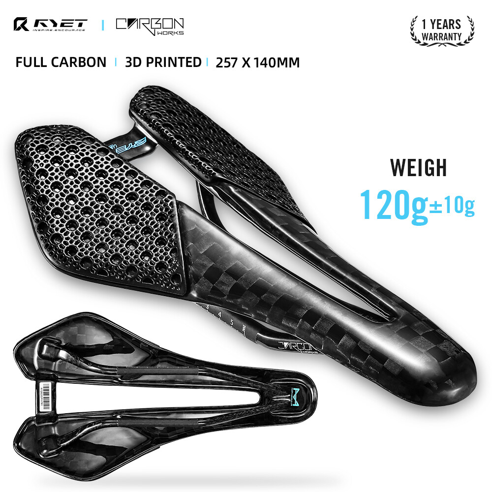 Full Carbon 3D Printed Bicycle Saddle 140mm Triathlon Road MTB Gravel Bike Seat
