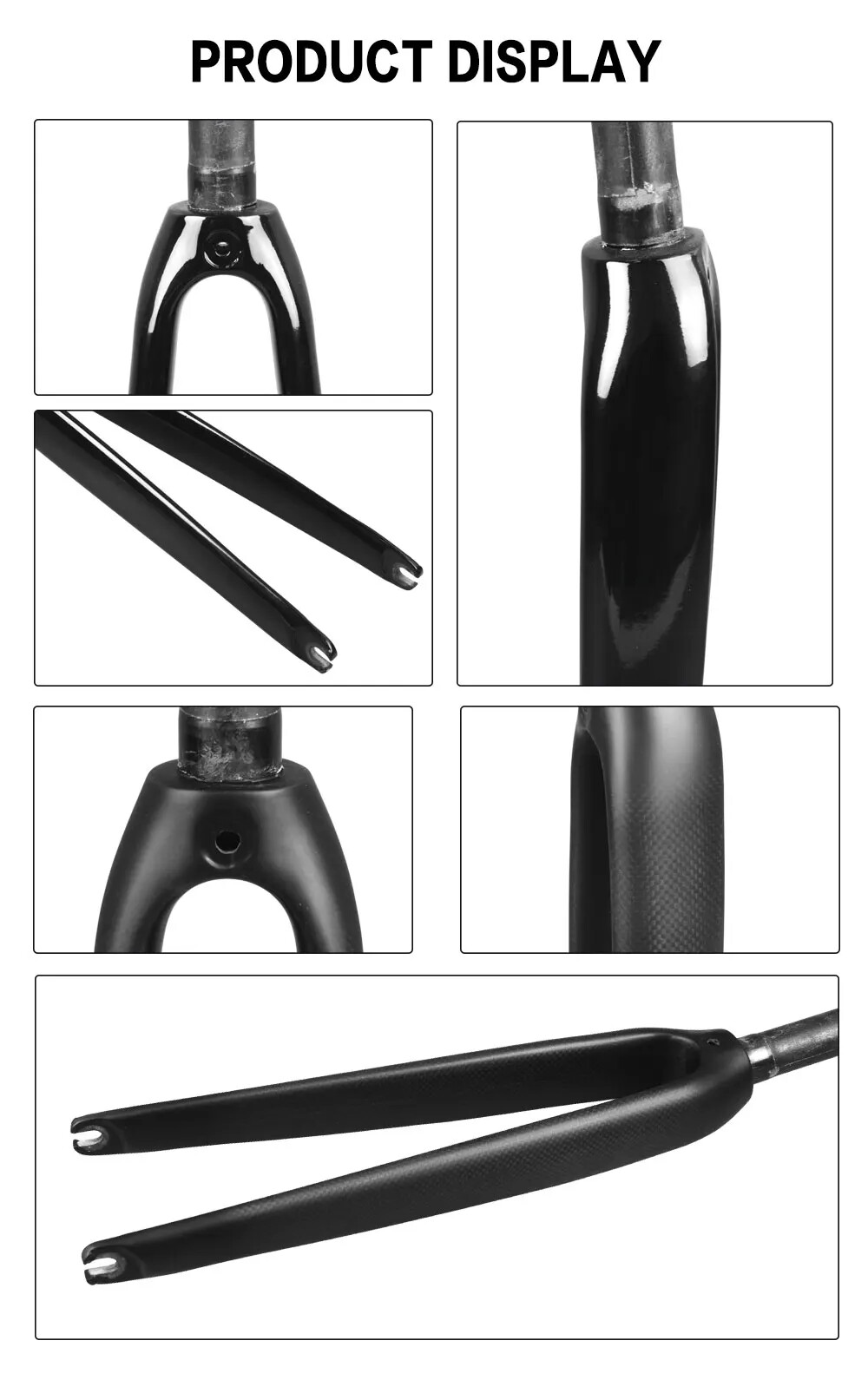700C Carbon Road Bike Fork V Brake Quick Release 100*9mm Straight Rigid Frok