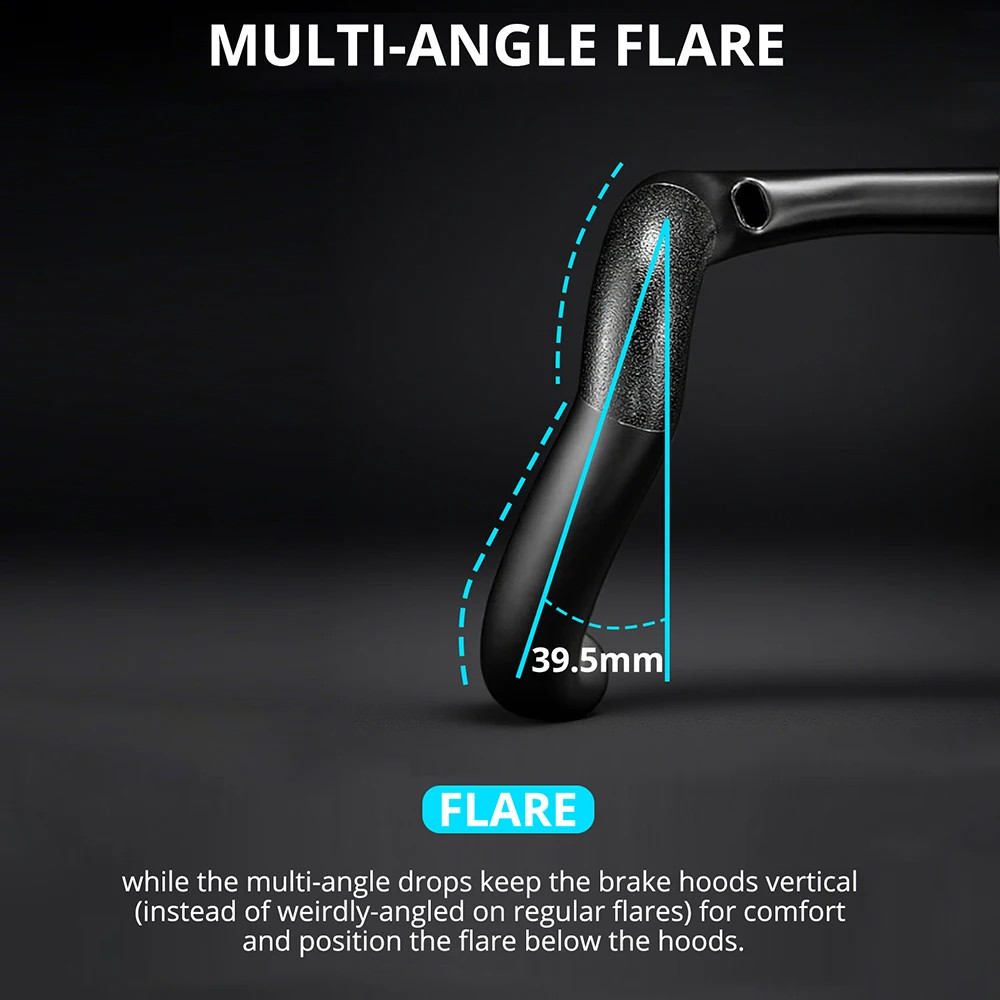 Carbon Aero Gravel Bike Handlebar Full Internal Cable 31.8mm Drop Bar