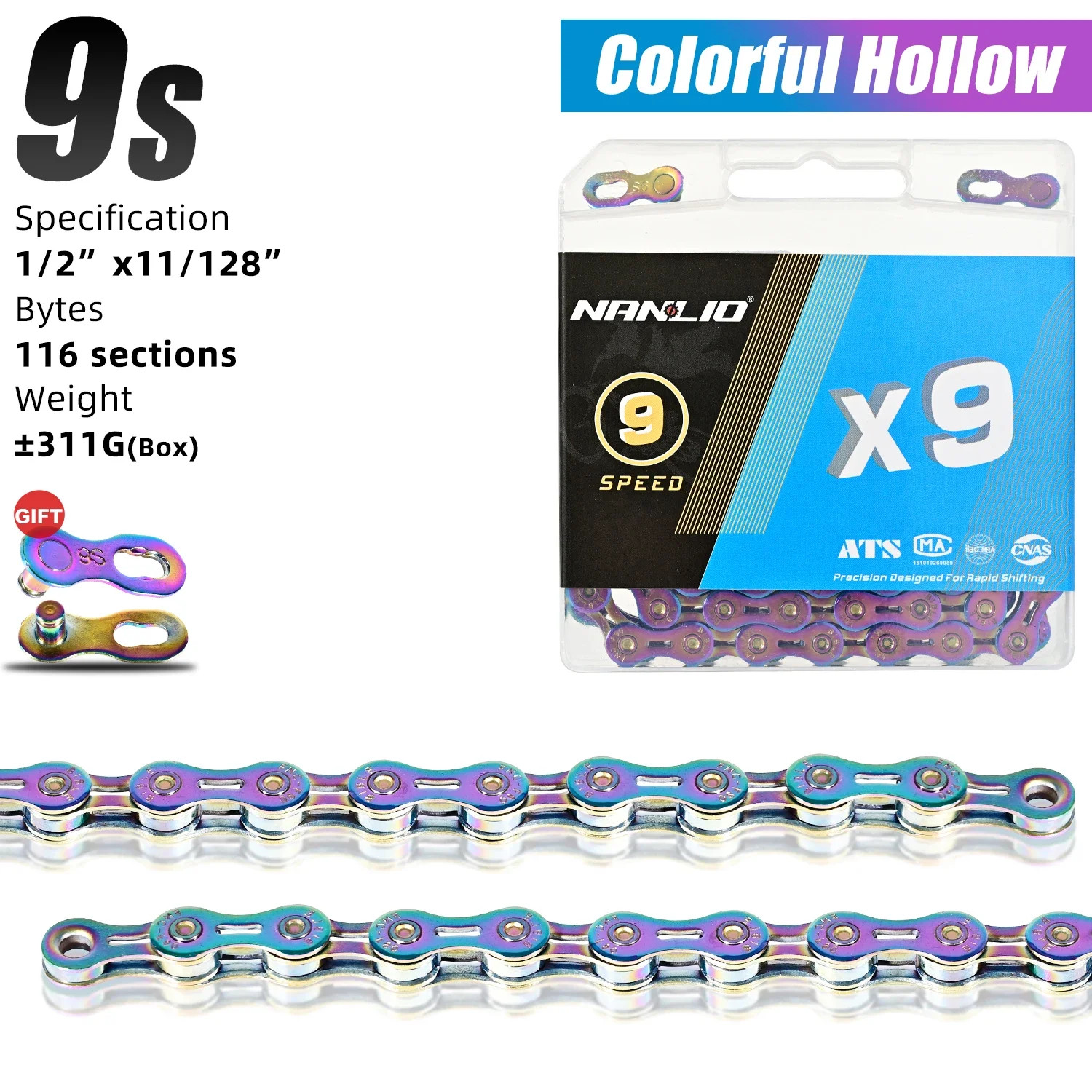 X8-X12 Bike Chain MTB Road Bicycle 116/126L Variable Speed Cycling Chain