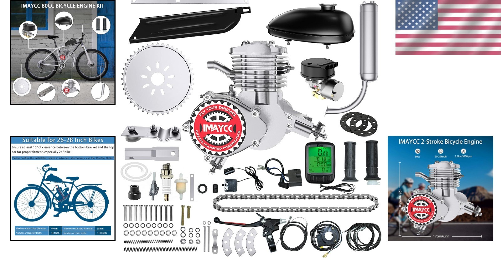 80cc Motorized Bike Kit – 2 Stroke Gas Engine Conversion»