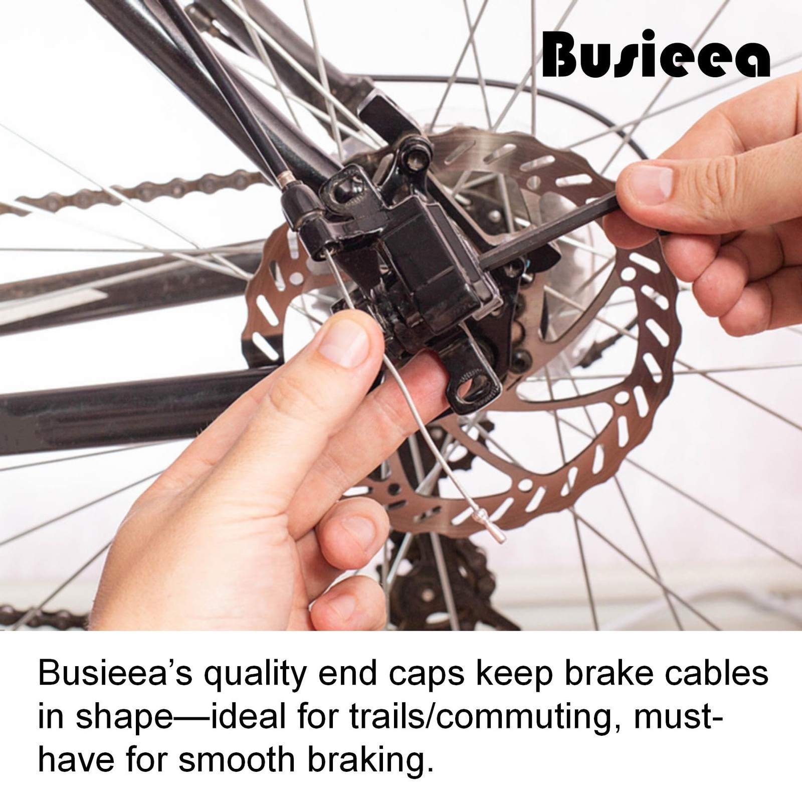 120 Pcs Bike Brake Cable End Caps, Alloy Cable Crimps, for Road & Mountain Bi…