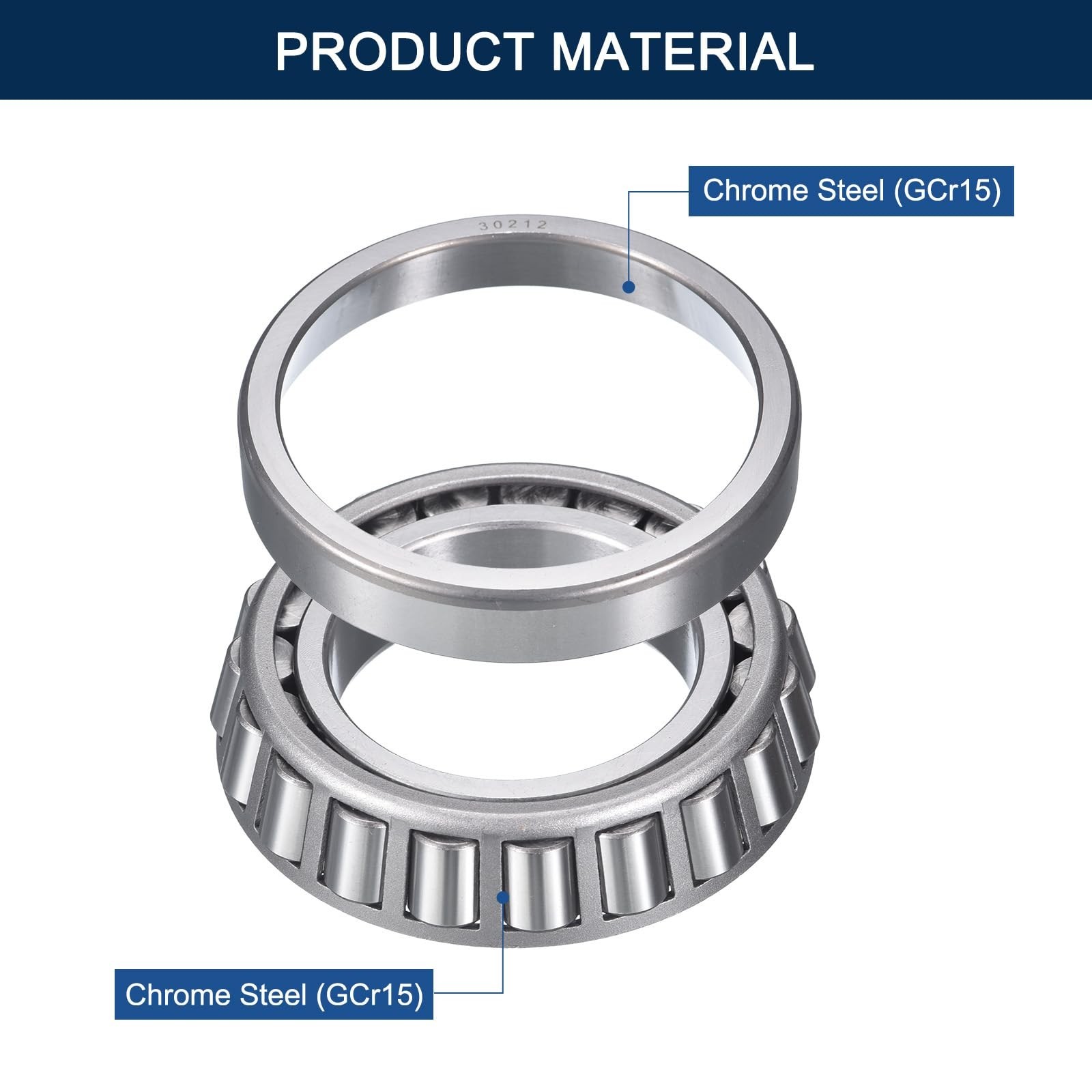 2 Pack 30212 Tapered Roller Bearing Cone and Cup Set, 60mm Bore 110mm OD 24mm…