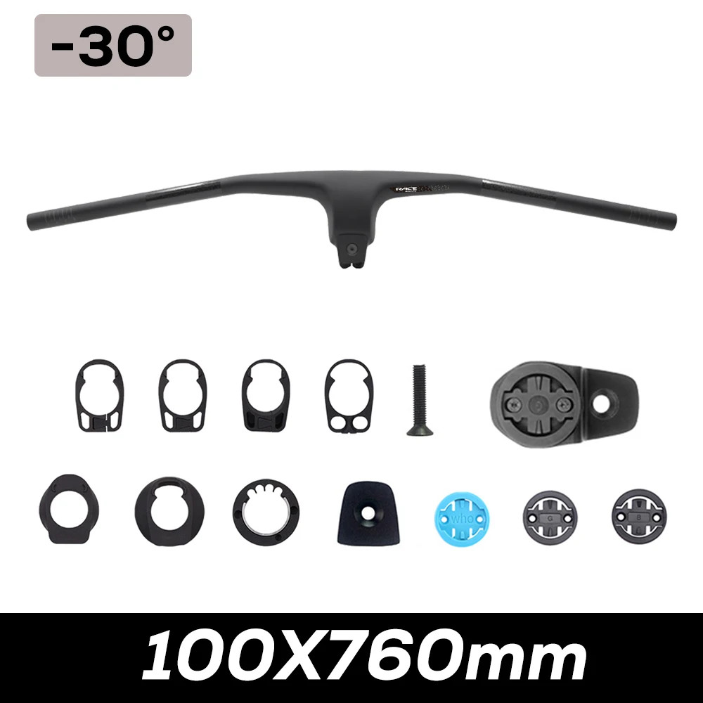 Full Carbon Fiber Mountain Bike Integrated Cockpit -30 Degree Internal Cable