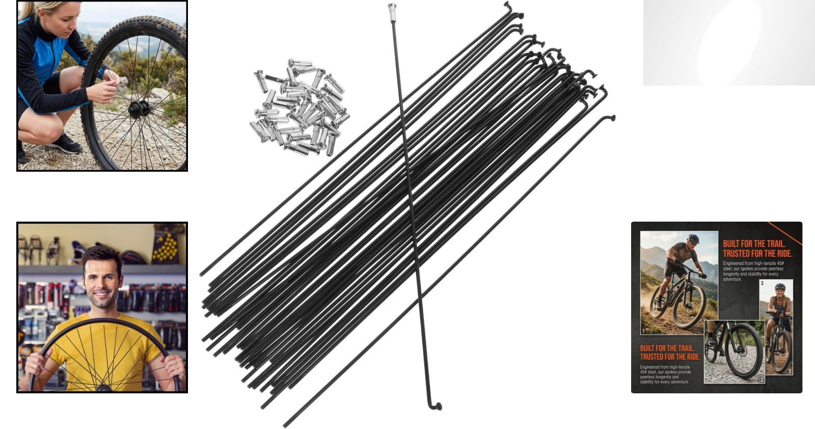 36-Piece Bicycle Spokes Set – 260mm Stainless Steel for Versatile Bikes