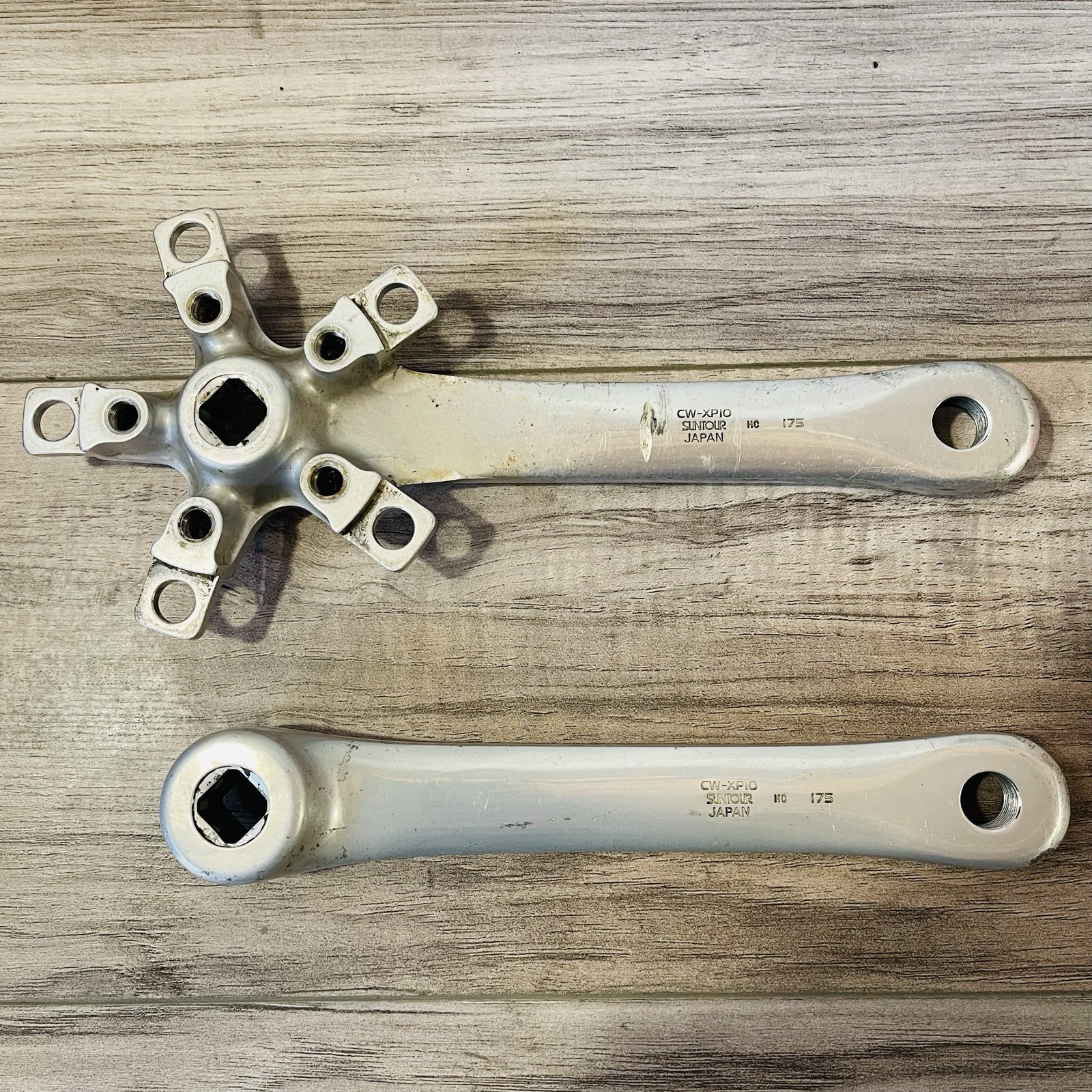 Vintage Suntour XC Pro MD Square Taper Crank Arms Grease Guard 175 Triple