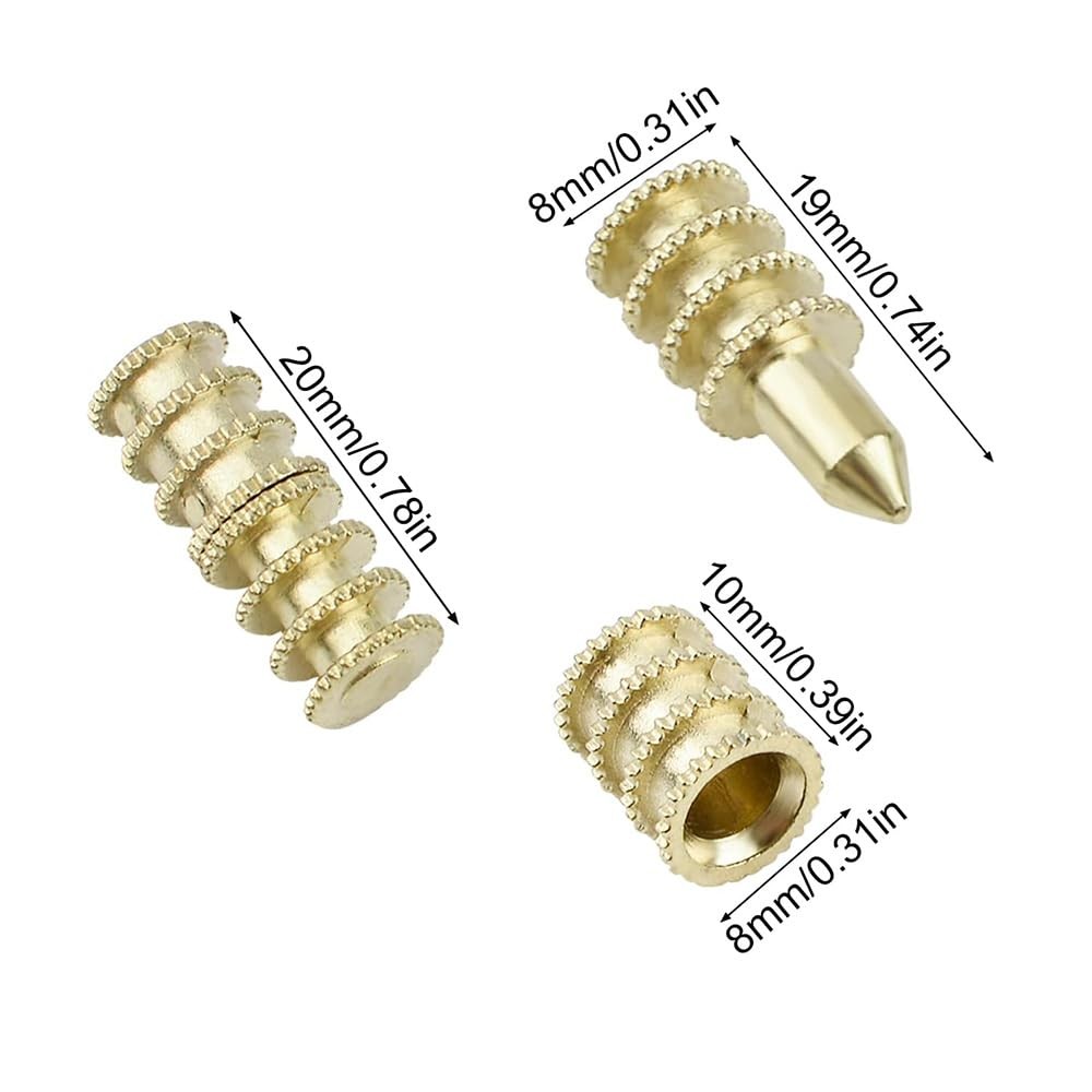 ZYAMY 15pcs Brass Table Leaf Dowel Pin Bolt Sleeve Connectors Table…
