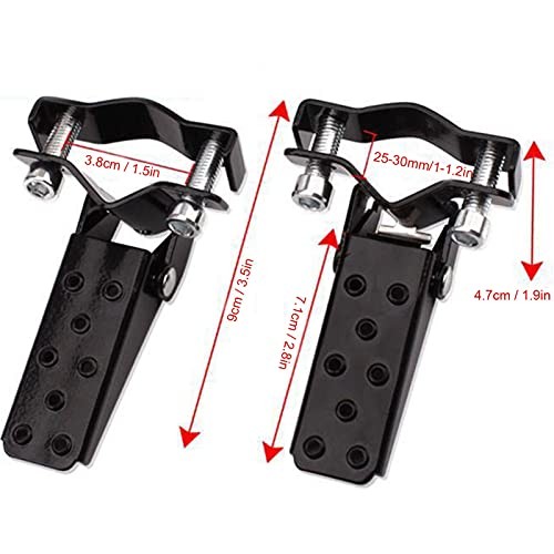 Foldable Footrest Foot Pegs for ATV, Black, Universal, Retro, 2 Pegs with