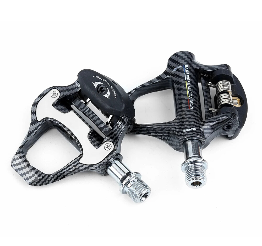 Road Racing Bicycle Footrest Cleat Pedal Carbon Fiber Footrest with Spd Clip