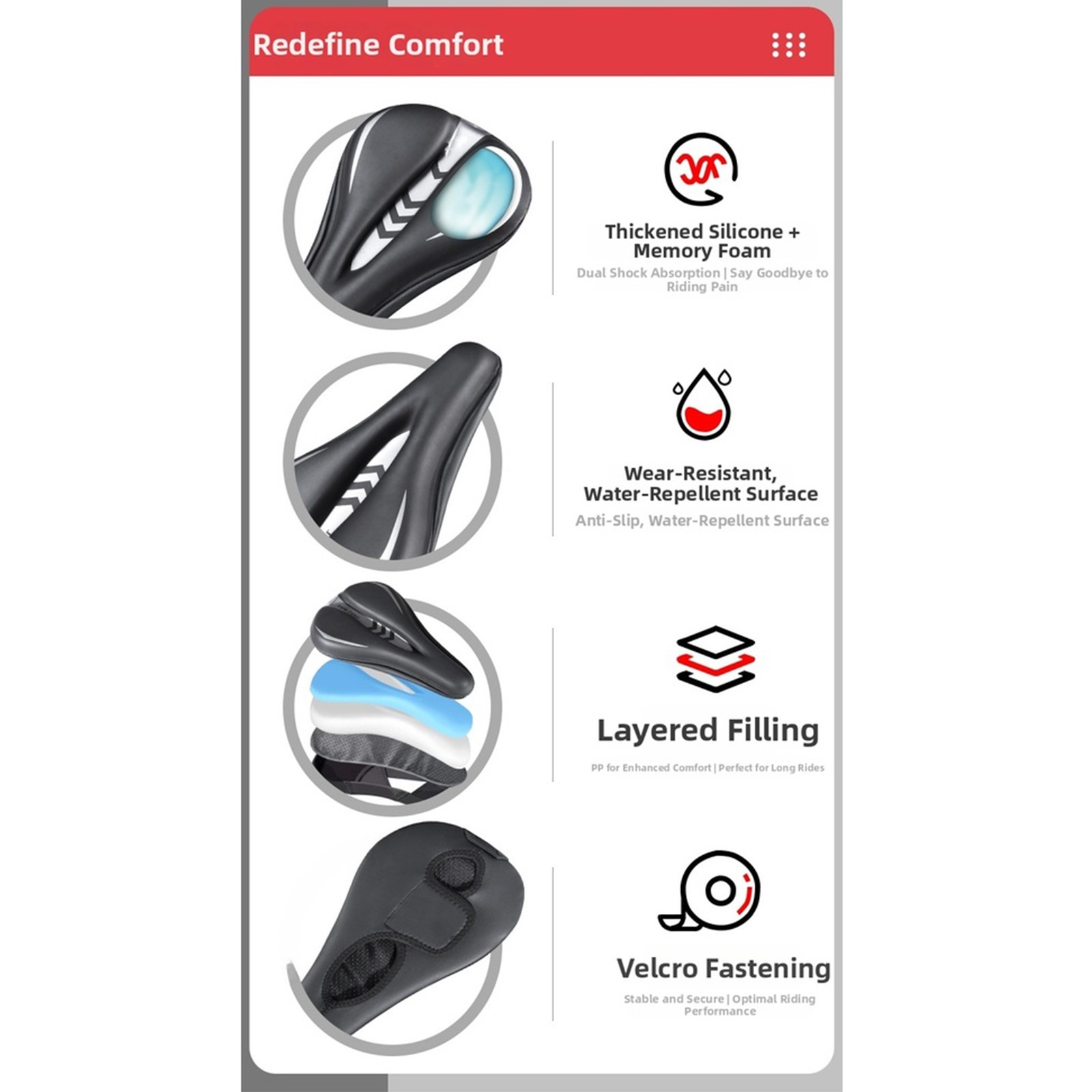 Silicone Bike Seat Cover Compatible with 28x18x3cm MTB Saddle Dimensions