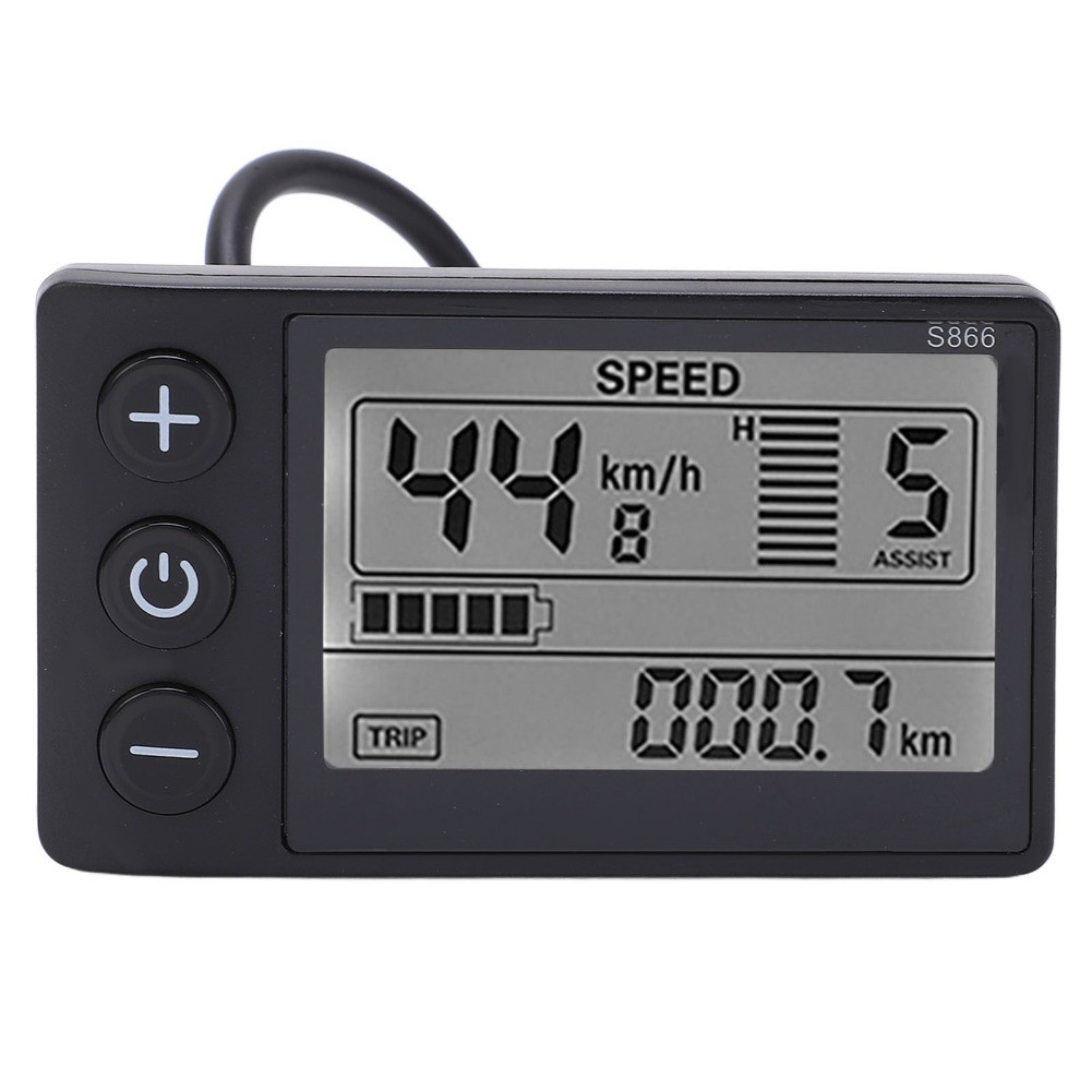 E-Bike S866 LCD Display Meter 24V 36V 48V Control Panel with Waterproof Plug
