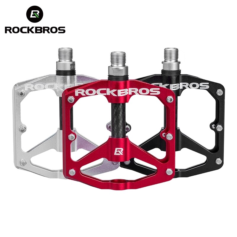 RockBros Bicycle Road Mountain Bike Pedals Carbon Fiber Sealed Bearings Aluminum