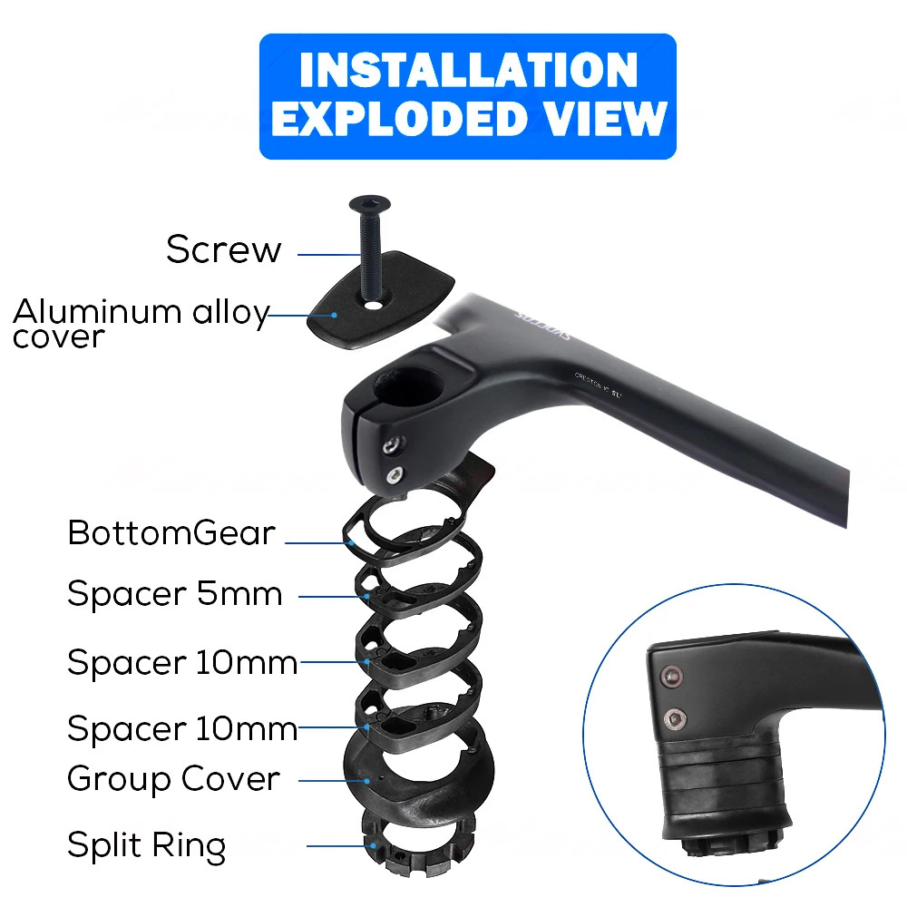 Syncros Road Bike Carbon Internal Cable Integrated Handlebar with Spacers