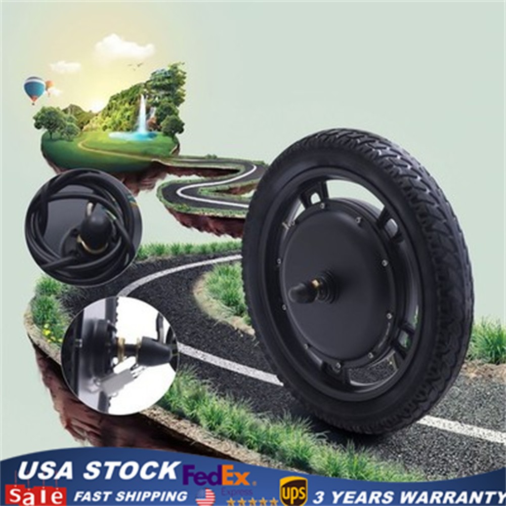 Electric Bike Conversion Kit 48V 1000W 16″ ebike Motor Hub Wheel Front Wheel USA
