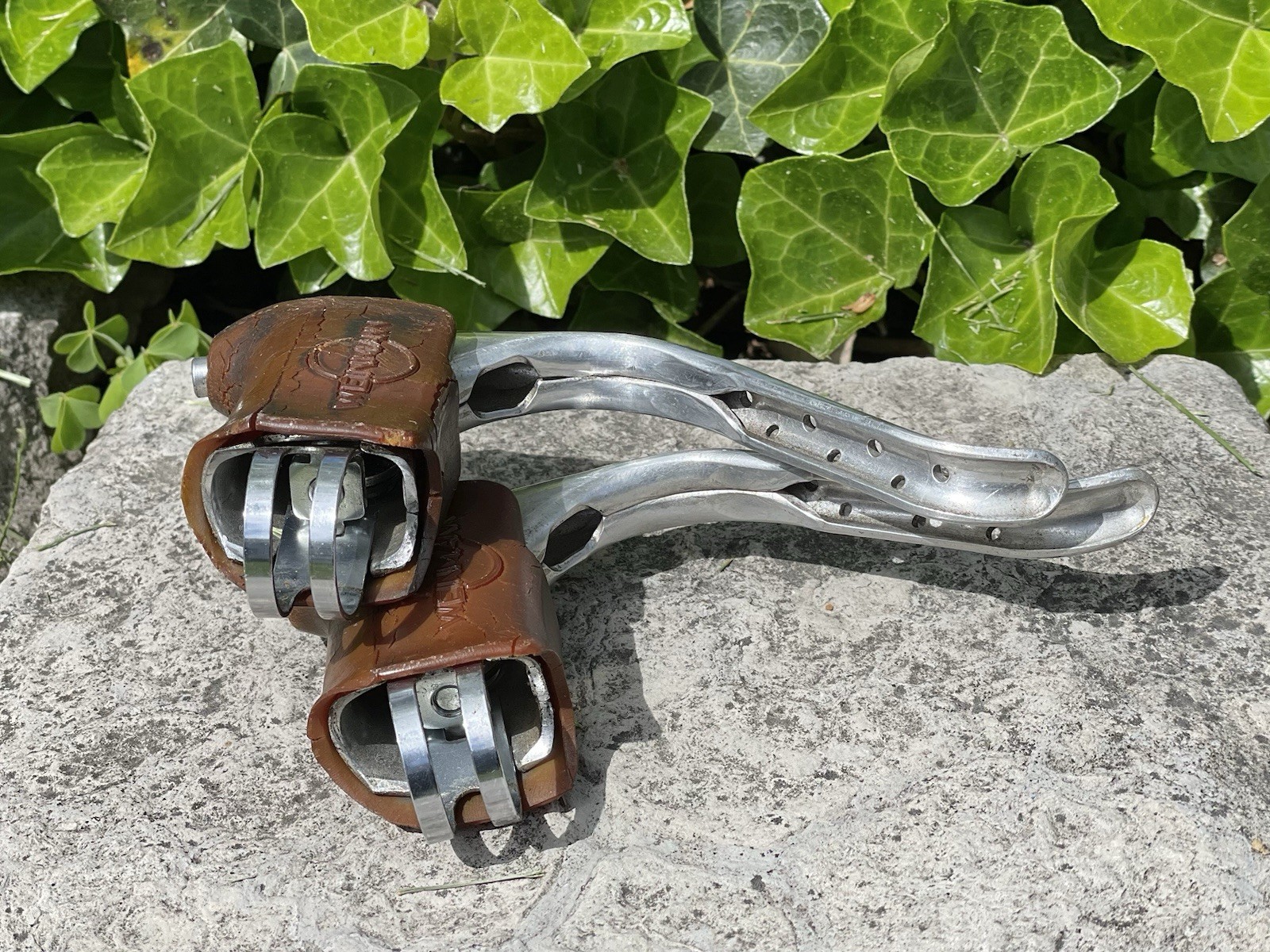 Vintage Weinmann Drilled Brake Levers- Drillium Road Brakes 1970s 605 Black Dot