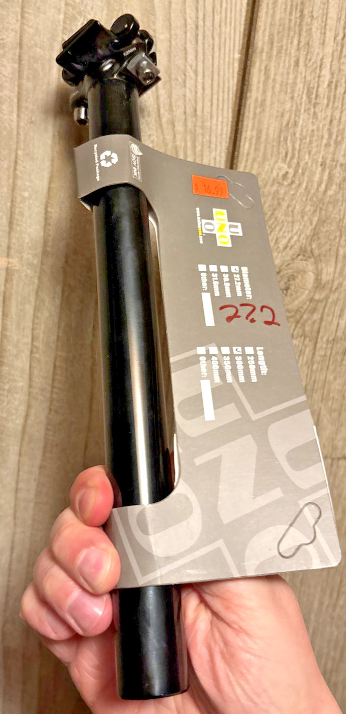Kalloy SP-369 300mm Micro-Top Bike Black Alloy Bike Seatpost – 27.2mm