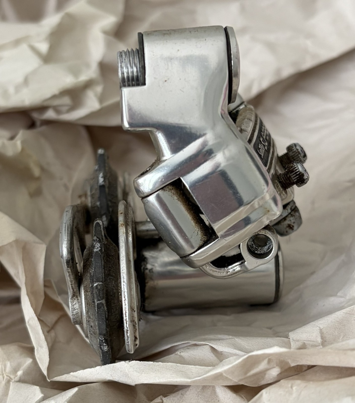 Vintage SunTour Superbe Rear Derailleur Short Cage Hanger Silver