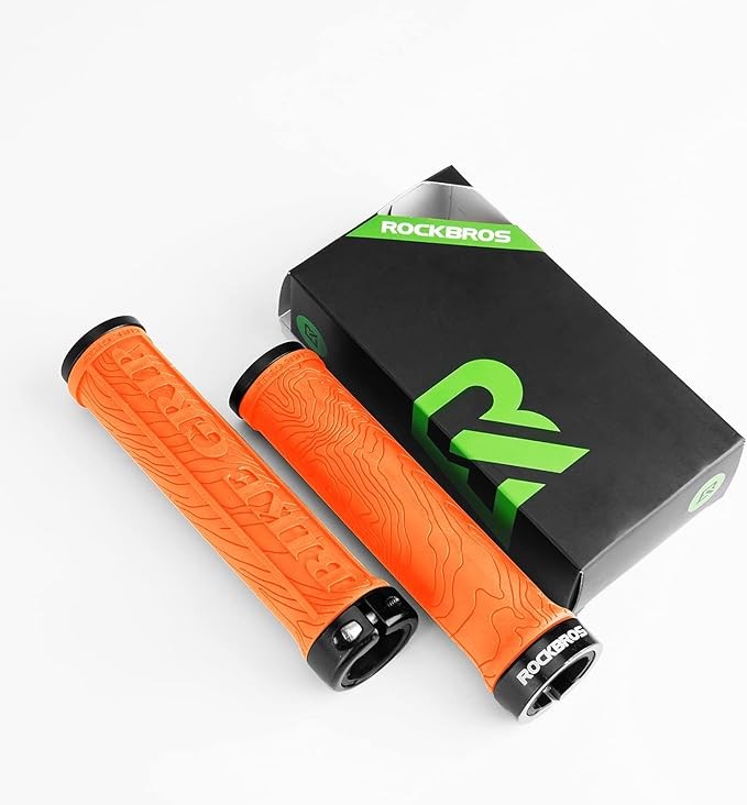 ROCKBROS Bike Handlebar Grips Double Lock-on Ergonomic Non-Slip Rubber Hand Grip