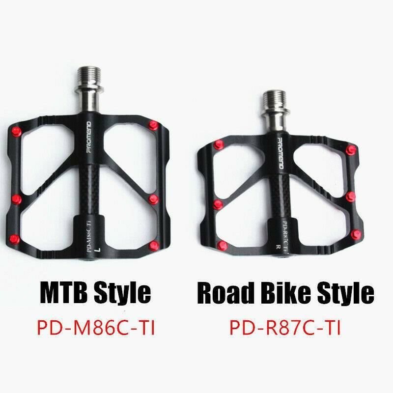 PROMEND 3 Bearings Bicycle Flat Pedal Carbon Tube Titanium MTB Road Bike Pedal