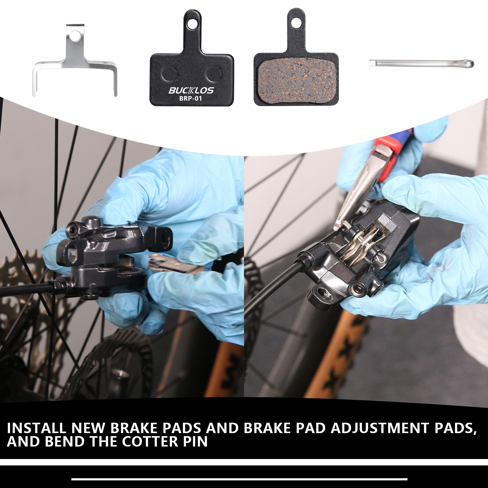 BUCKLOS MTB Bike Semi-Metallic Disc Brake Pad for Shimano B01S B05S Tektro E10