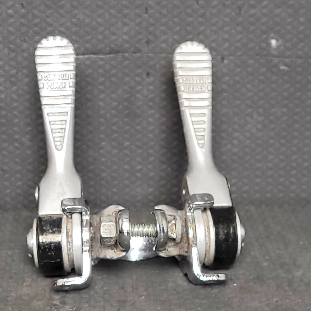 Suntour Power Shifters Downtube Ratchet 1980 Silver