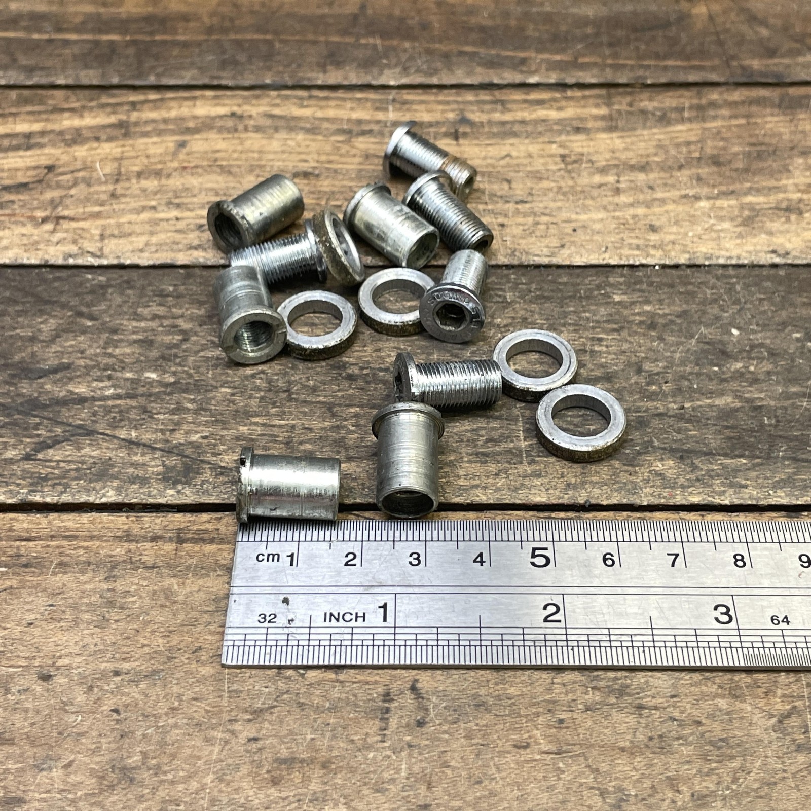 Vintage Sugino Double Triple Chainring Bolts Nuts Set Of 5 Japan 80s 70s Maxy