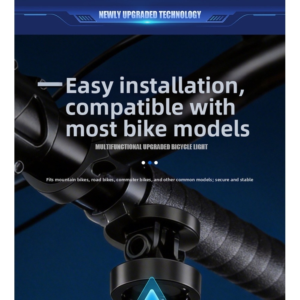 USB-C Powered Front Light for Bicycles Aluminum Body Remote Dual Light Control