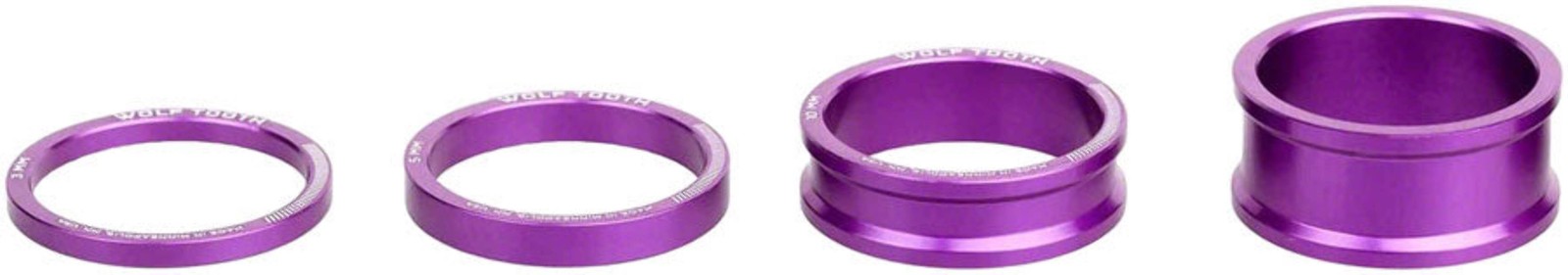 Wolf Tooth Precision Headset Stack Spacer Kit – 3mm 5mm 10mm 15mm Ultraviolet Pu