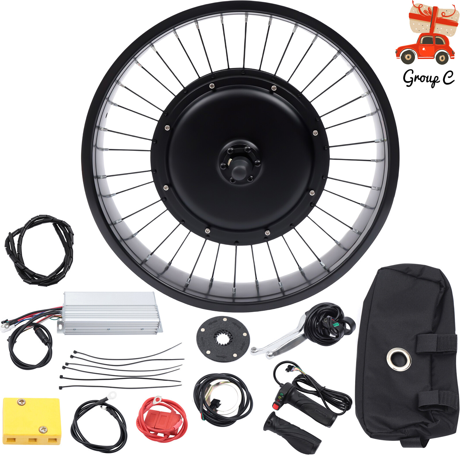 20″ 1000W 48V E-Bike Electric Bicycle Motor Conversion Kit Fat Tire Front Wheel
