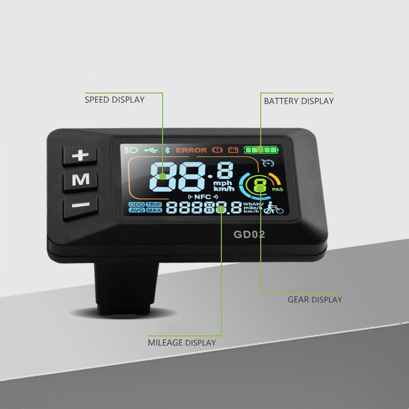 E-Bike Compatible GD02 Smart LCD Color Screen with User Friendly Design EBike.