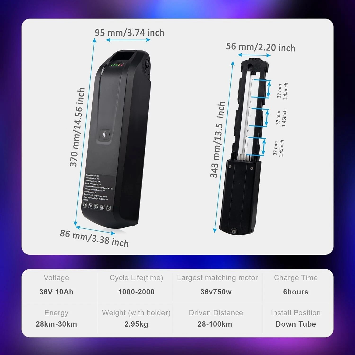 52V 36V 48V electrc bicycle lithium battery 10AH/15AH/20AH 2000W Motors lockable