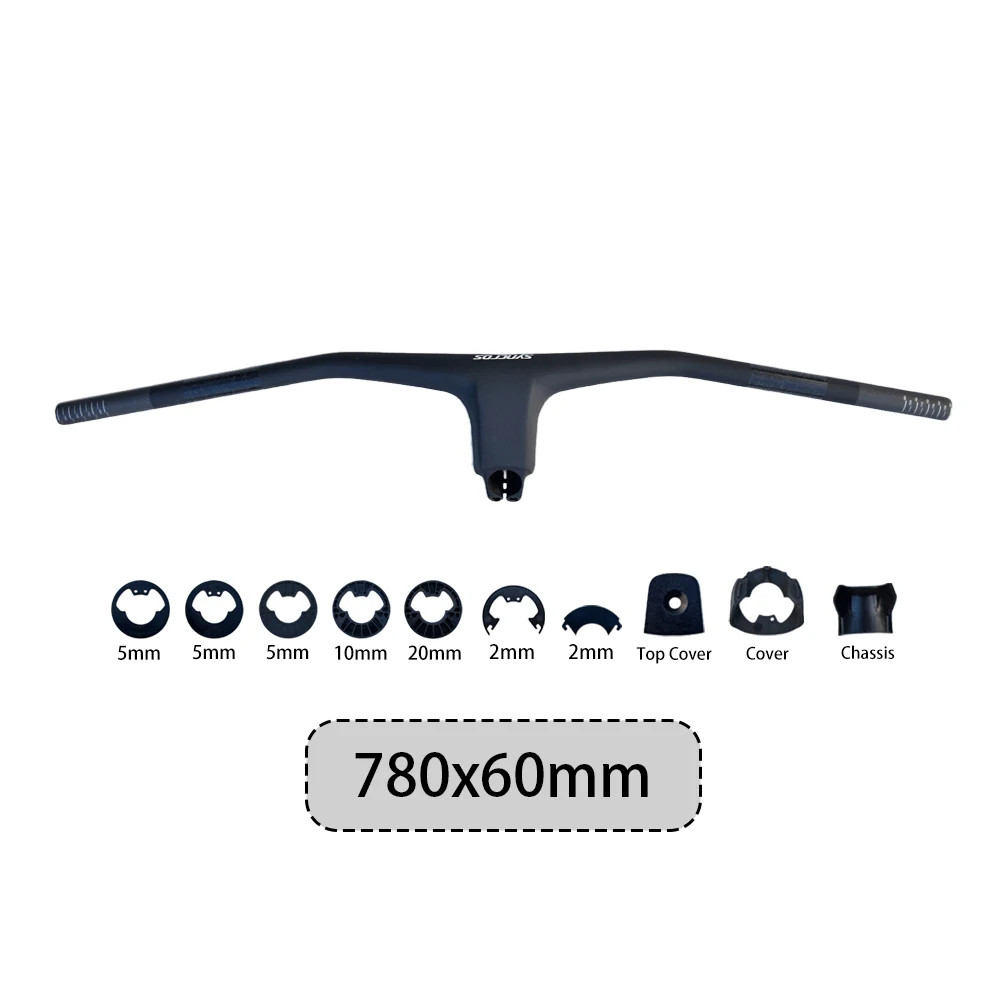 -30 Degree Carbon Mountain Bike Integrated Handlebar 60-100mm Stem Length 28.6mm