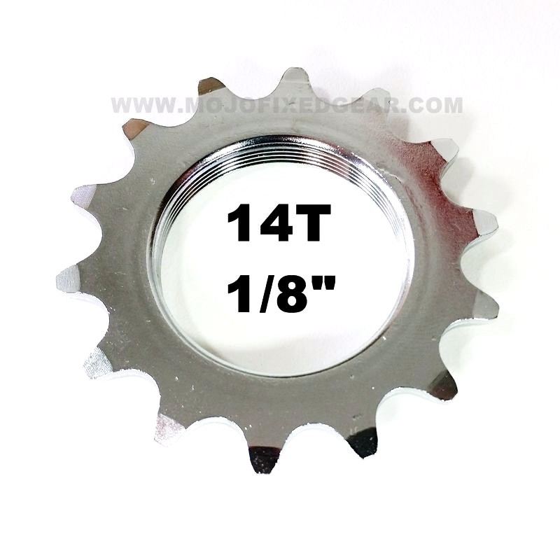 14T COG FIXED GEAR TRACK 14 TOOTH CHROME PLATE 1/8 INCH 1/8″ FIXIE