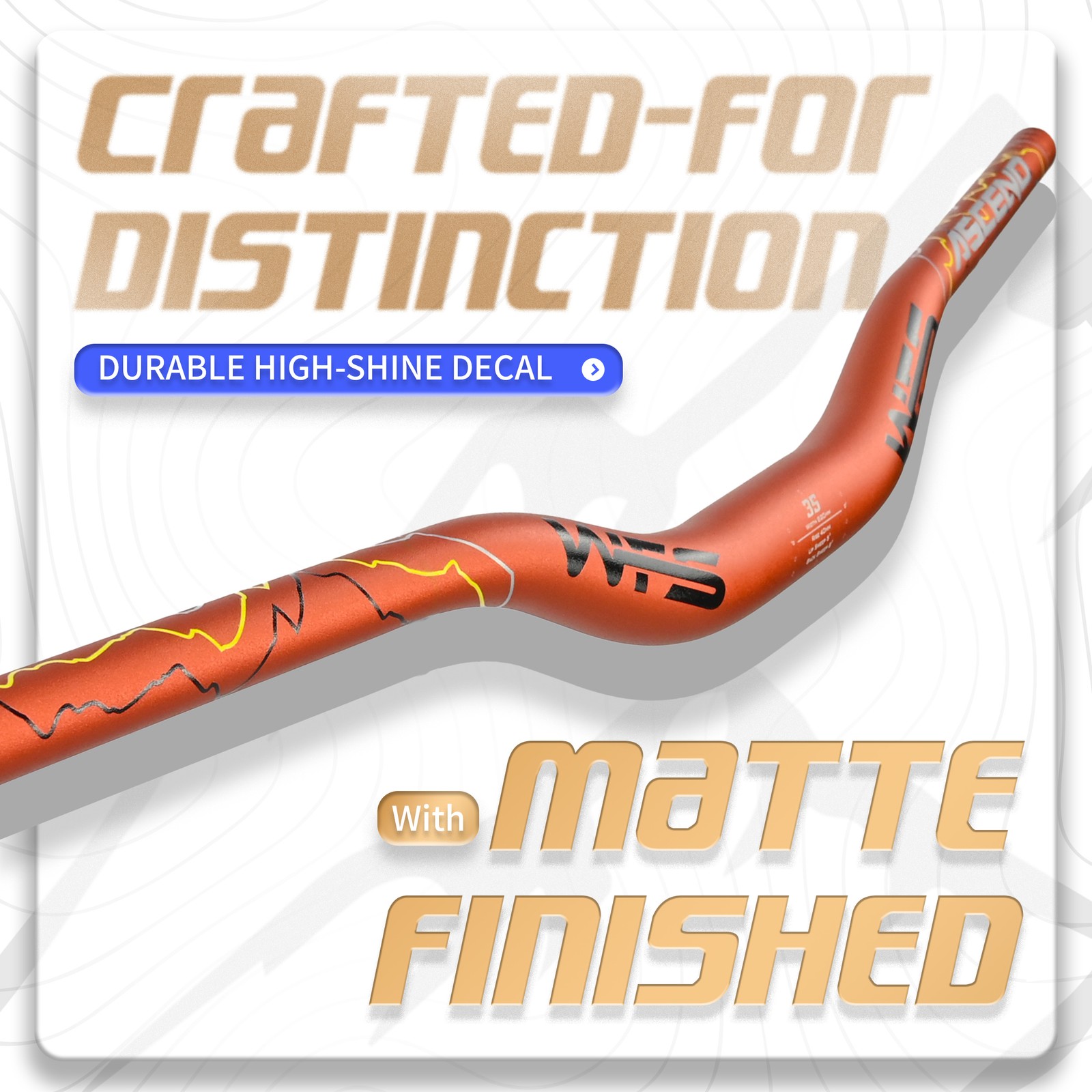 WFS Ascend 35 x 820mm Handlebar 40mm Rise, Orange