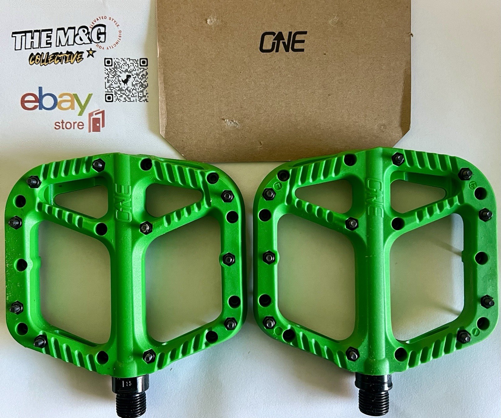 OneUp Components Composite Platform Pedals (pair) – Green – New in Box