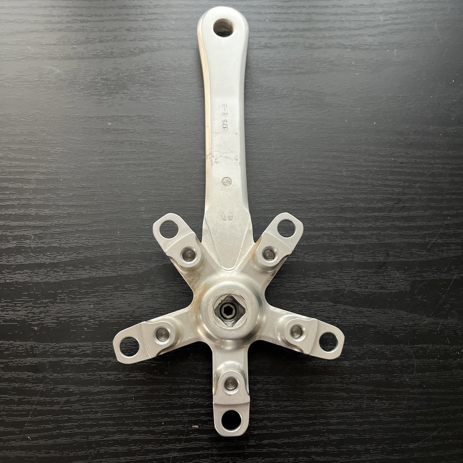1985 Specialized Flag Forged Triple Crank Arms 175mm 110/74 with Dust Caps Nice!