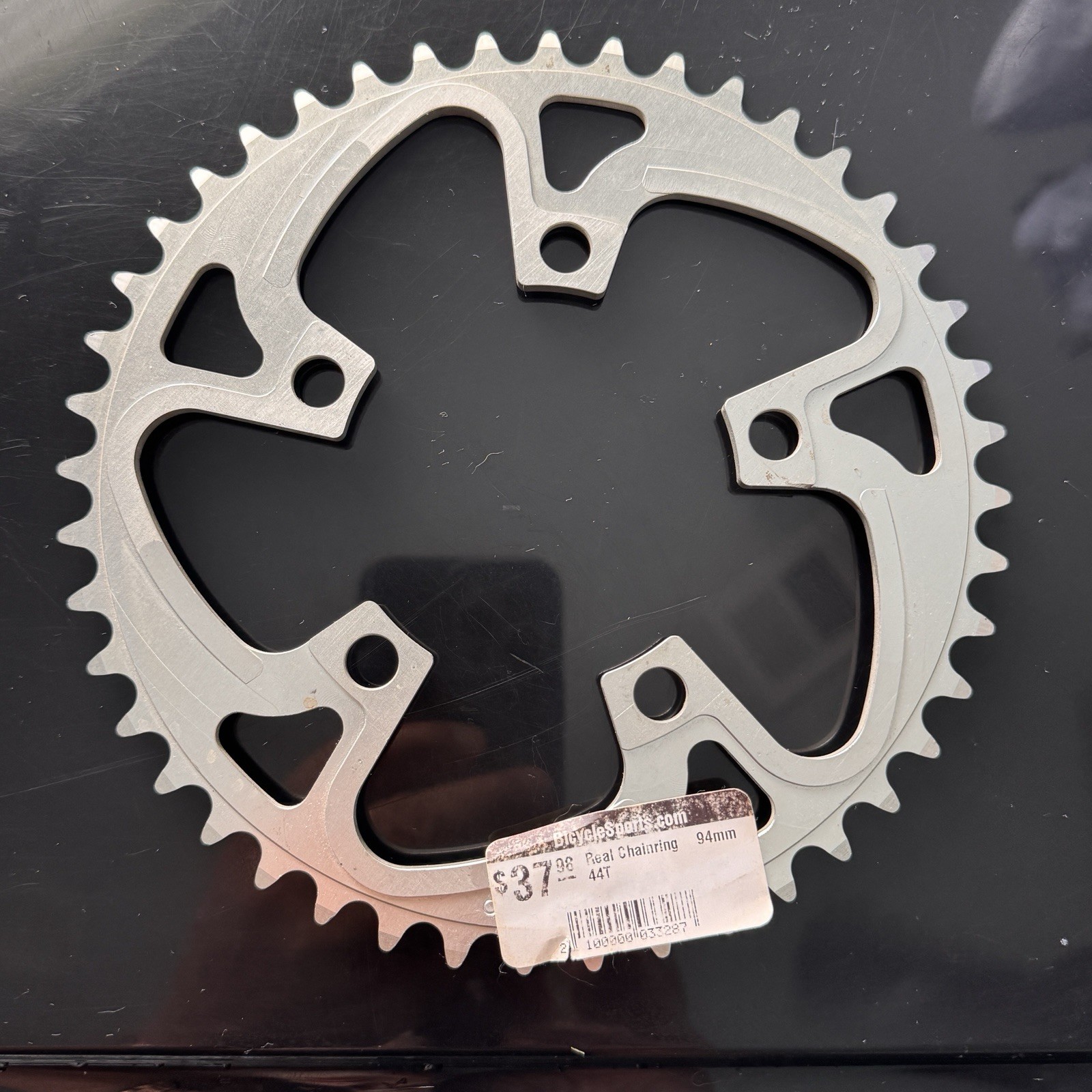 Chainring 44T x 5 Bolt x 94mm W Shifting Ramps & Pin for ATB Cranks Silver