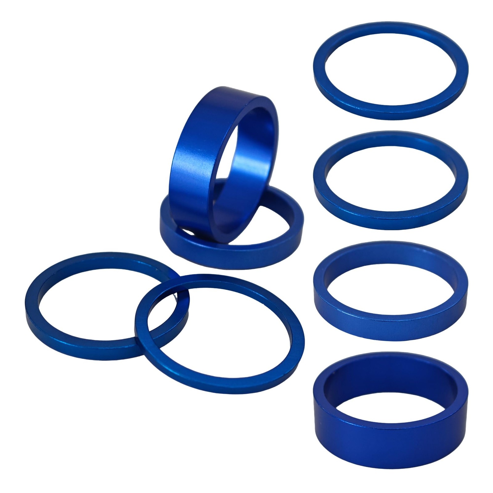 8PCS Blue Aluminum Alloy Bicycle Headset Spacers, Fit 1 1/8-Inch Bike Stem He…