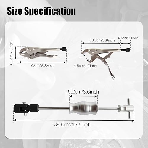 SGT Locking Pliers Slide Hammer Set,9.8 in Locking Pliers 2 lb Slide Hammer