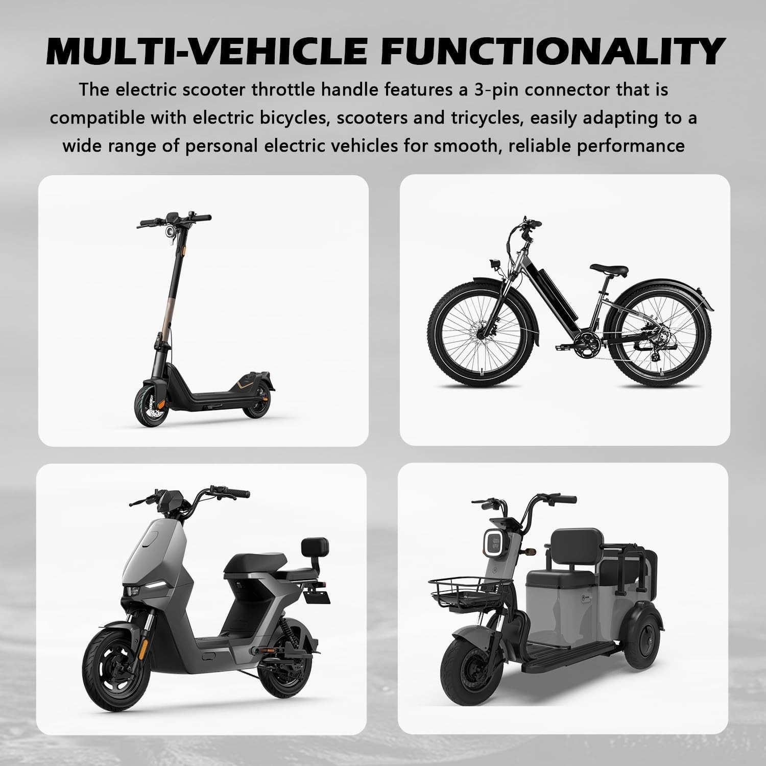 Full Twist Throttle Ebike Grip with 2 Keys,Rubber Ebike Throttle for Speed Co…