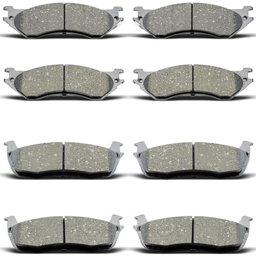 Front Rear Ceramic Brake Pads 8 Pieces Set fit for 2004 Ford F-150