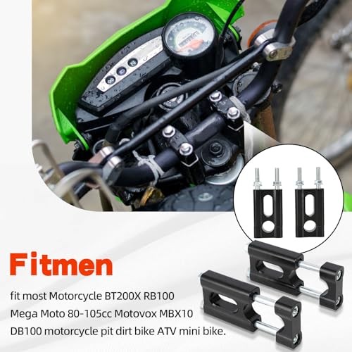 Dirt Pit Bike Handlebar Risers 22mm 7/8” Handle Bar Mount Clamp Risers black
