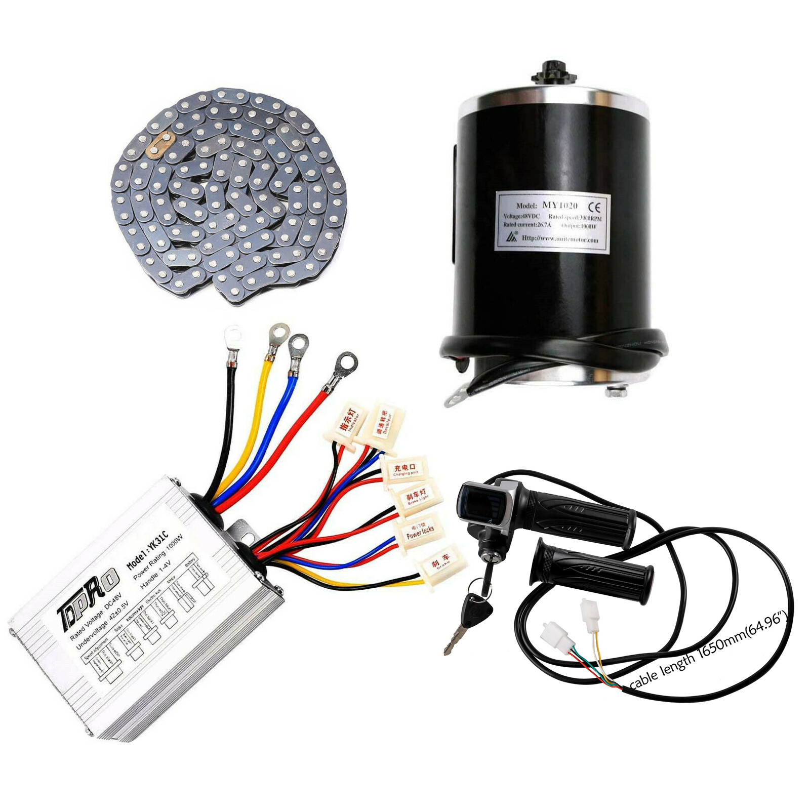 48V 1000W Brush Motor Controller Throttle for E-Bicycle ATV Go Kart Motorcycle